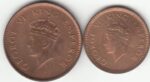 1939 Half Pice and Quarter Anna of British India Two Bronze Unc Coins Set - Image 2