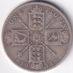 1 Florin of United Kingdom of 1911 George V Silver Coin
