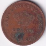 1/4 Tanga of Portuguese India of 1886 Luiz I Copper Coin - Image 2