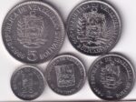 25 50 Centimos and 1 2 5 Bolivares of Venezuela 5 Unc Coins Set - Image 2