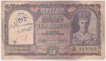 Ten Rupees of British India of 1944 King George VI Signed By C D Deshmukh Note Skucd04