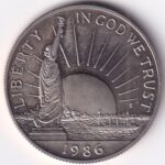 Half Dollar of United States of 1986 Statue of Liberty Copper Nickel Unc Coin - Image 2