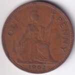 One penny of 1962 of United Kingdom Bronze Coin