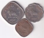Two Annas One Anna and Half Anna of India 1950 Three Coins Set