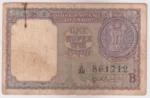 Republic India 1 Rupee 1964 S Bhoothalingam A-14 Note