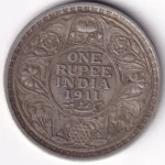 King George V 1911 Rupee Calcutta mint Silver Coin