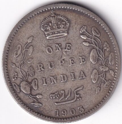 One Rupee 1903 Calcutta Mint King Edward VII Silver Coin