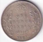 One Rupee of British India of 1904 Bombay Mint King Edward VII Silver Coin