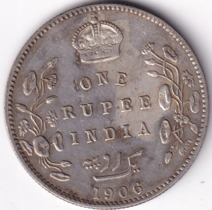 One Rupee 1906 King Edward VII Silver Coin