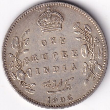 One Rupee 1906 King Edward VII Bombay Mint Silver Coin