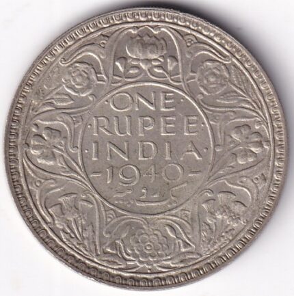 One Rupee 1940 George VI Bombay Mint Silver Coin