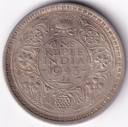 British India One Rupee 1943 Silver Coin