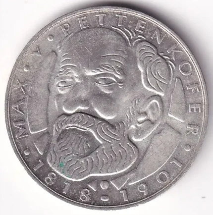 Germany 5 Mark Max Pettenkofer 1968 Silver Coin
