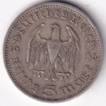 5 Reichsmark 1936 Paul von Hindenburg Silver Coin - Image 2