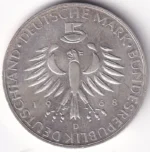 Germany 5 Mark Max Pettenkofer 1968 Silver Coin - Image 2