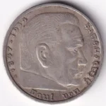 5 Reichsmark 1936 Paul von Hindenburg Silver Coin