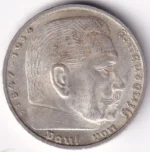 Germany 5 Reichsmark 1936 Paul von Hindenburg Silver Coin - Image 2
