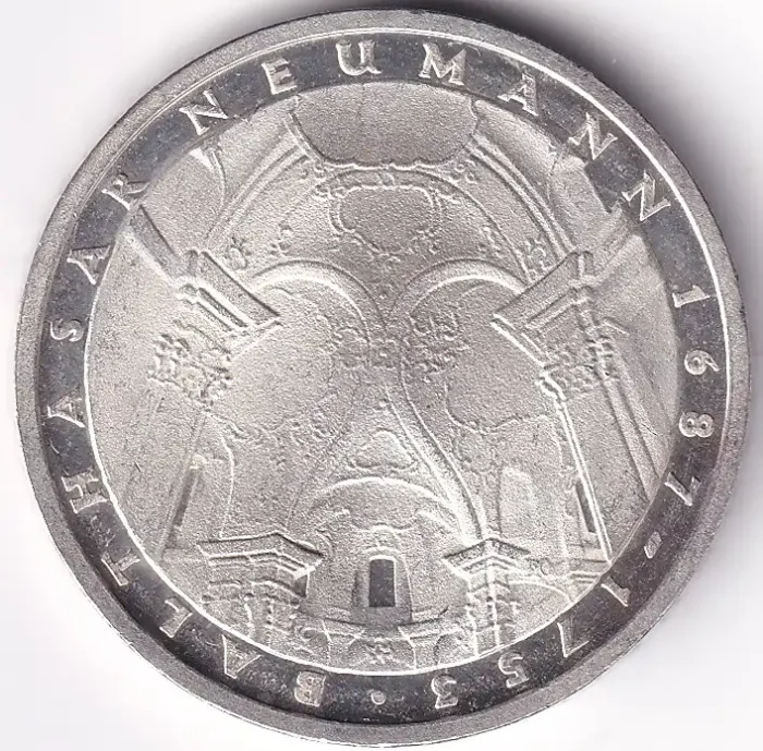 Germany 5 Deutsche Mark Balthasar Neumann 1978 Silver Coin - Image 1