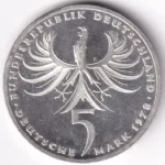 Germany 5 Deutsche Mark Balthasar Neumann 1978 Silver Coin - Image 2