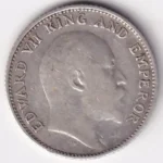 Quarter Rupee of 1910 of King Edward Silver Coin - Image 2