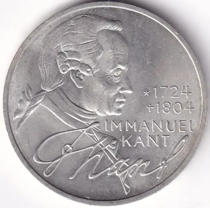 Germany 5 Deutsche Mark Immanuel Kant 1974 Silver Coin