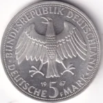 Germany 5 Deutsche Mark 1967 Silver Coin - Image 2