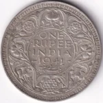 One Rupee of 1941 of British India Bombay Mint Silver Coin