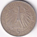 Germany 5 Deutsche Mark 1966 Silver Coin - Image 2