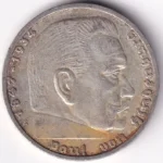 Germany 5 Reichsmark 1938 Paul von Hindenburg E Mark Silver Coin