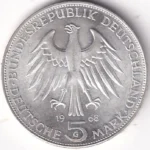 Germany 5 Deutsche Mark 1968 Johannes Gutenberg Silver Coin - Image 2