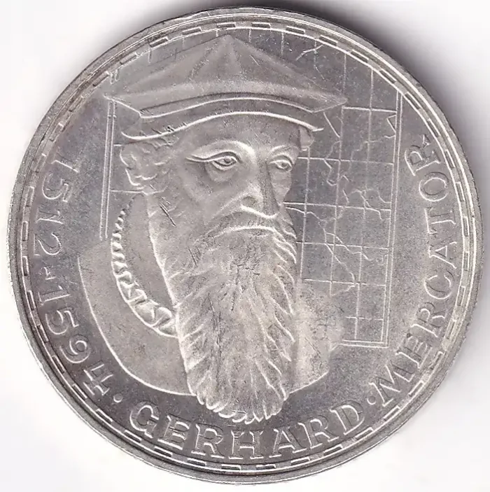 Germany 5 Deutsche Mark 1969 Gerhard Mercator Silver Coin - Image 1