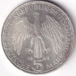 Germany 5 Deutsche Mark 1969 Gerhard Mercator Silver Coin - Image 2