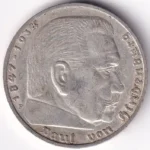 Germany 5 Reichsmark 1938 Paul von Hindenburg F Mark Silver Coin - Image 2