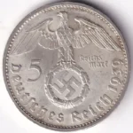 Germany 5 Reichsmark 1939 Paul von Hindenburg E Mark Silver Coin - Image 2