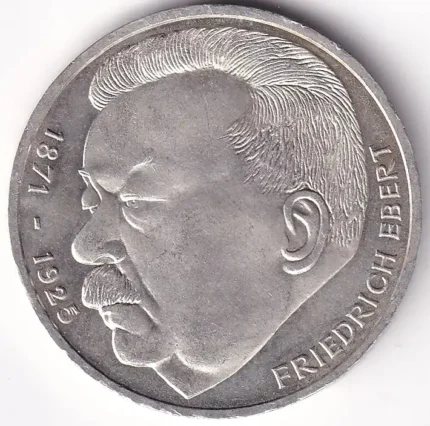 Germany 5 Deutsche Mark 1975 Friedrich Ebert Silver Coin