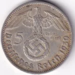 Germany 5 Reichsmark 1939 Paul von Hindenburg J Mark Silver Coin
