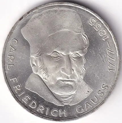 Germany 5 Deutsche Mark 1977 Carl Friedrich Gauss Silver Coin
