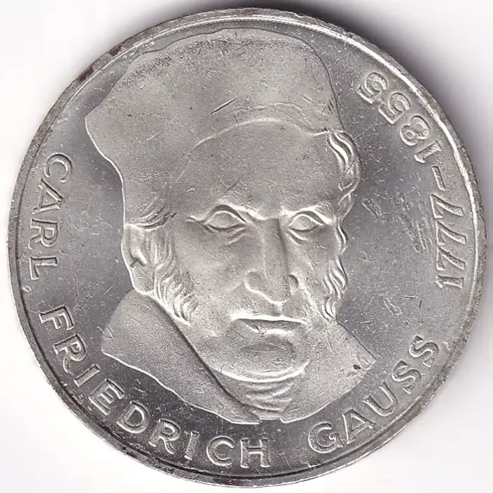 Germany 5 Deutsche Mark 1977 Carl Friedrich Gauss Silver Coin - Image 1