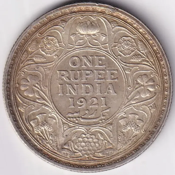 One Rupee of 1921 of British India of Bombay Mint Silver Coin - Image 1