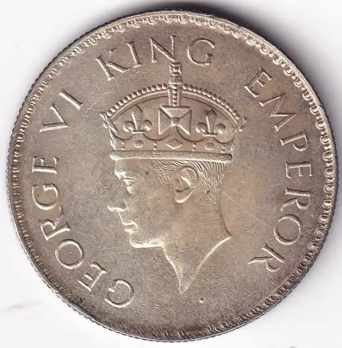 Bombay Mint One Rupee of 1938 of King George VI Silver Coin - Image 2