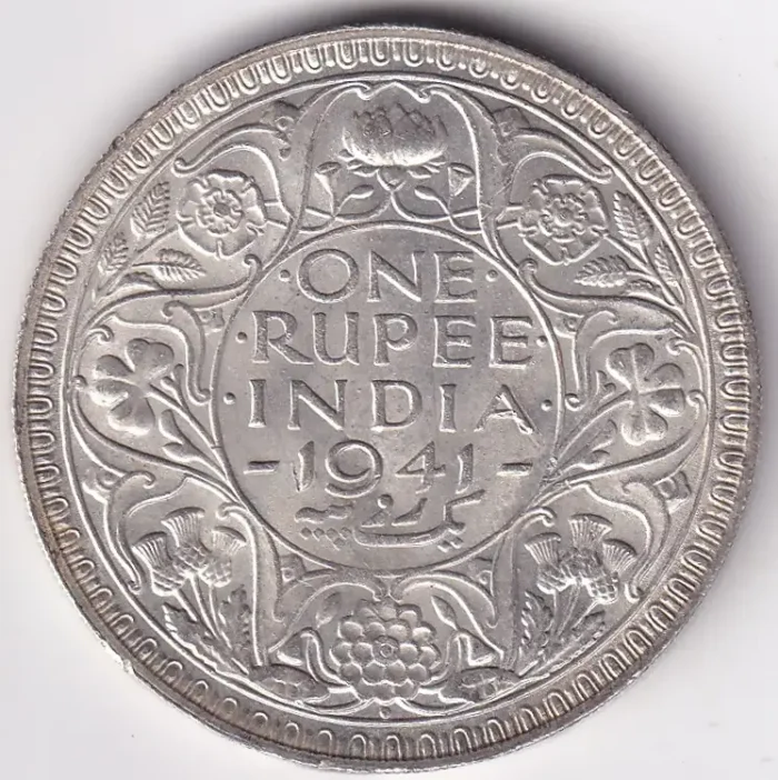 One Rupee 1941 George VI Bombay Mint Silver Coin - Image 1