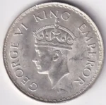 One Rupee 1941 George VI Bombay Mint Silver Coin - Image 2