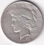 Peace Dollar One Dollar 1934 United States Silver Coin
