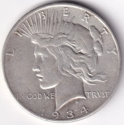 Peace Dollar One Dollar 1934 United States Silver Coin