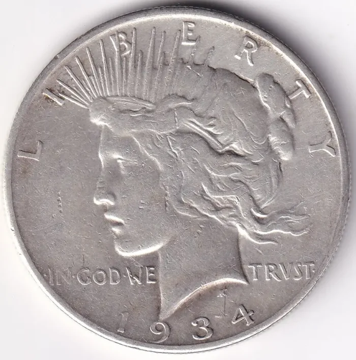 Peace Dollar One Dollar 1934 United States Silver Coin - Image 1
