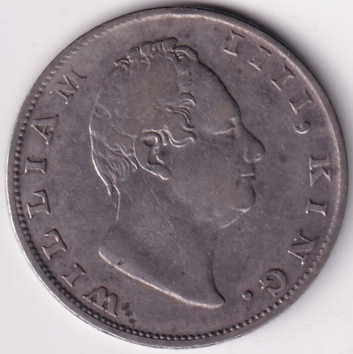 F Incuse William IV 1835 Silver One Rupee Coin - Image 1