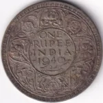 One Rupee 1940 George VI Silver Coin