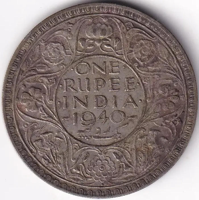 One Rupee 1940 George VI Silver Coin - Image 1