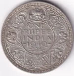 One Rupee 1940 George VI Bombay Mint Silver Coin