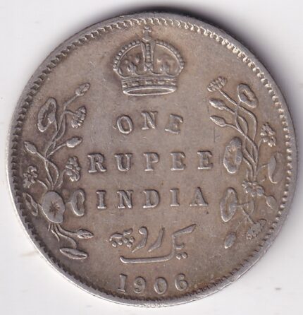 One Rupee 1906 King Edward VII Silver Coin